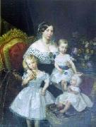 Louise Marie Therese d'Artois, Duchess of Parma with her three children unknow artist